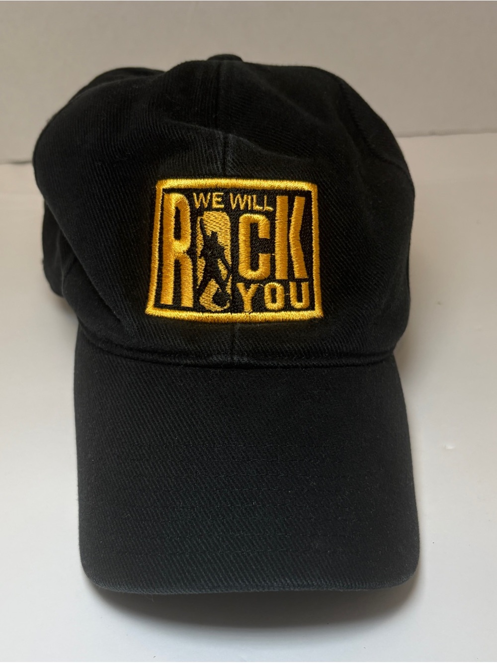 Black 'We Will Rock You' Embroidered Logo Baseball Cap